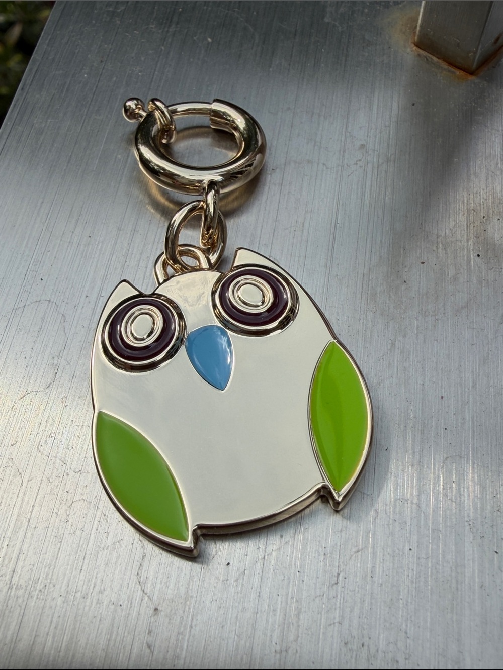 Gucci Enamel Owl CHARM ONLY in White, Lime Green & Sky Blue. Keychain EUC - Picture 6 of 16